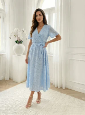 rochie-midi-eleganta-bleu-cu-textura-florala-2