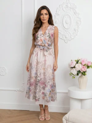 Rochie midi eleganta din tencel ...