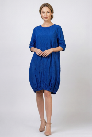 Rochie midi cu volum tip balon din tafta cu memorie