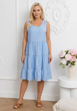 Rochie midi vaporoasa bleu de va...