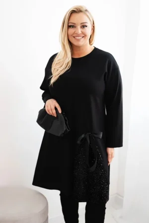 Rochie neagra marime mare cu ins...