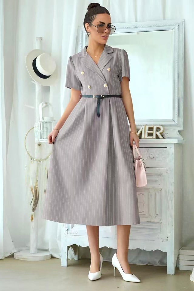 Rochie office cu dungi