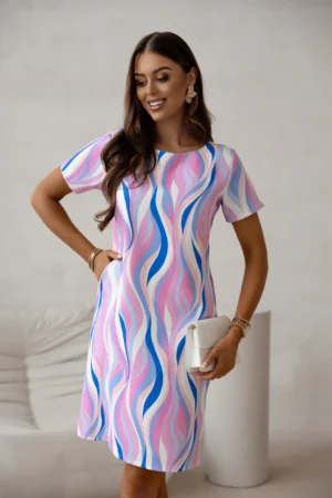 Rochie scurta cu imprimeu abstra...