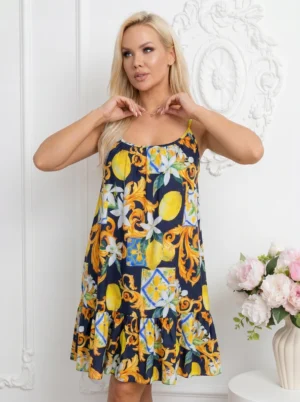 Rochie scurta cu imprimeu baroc ...