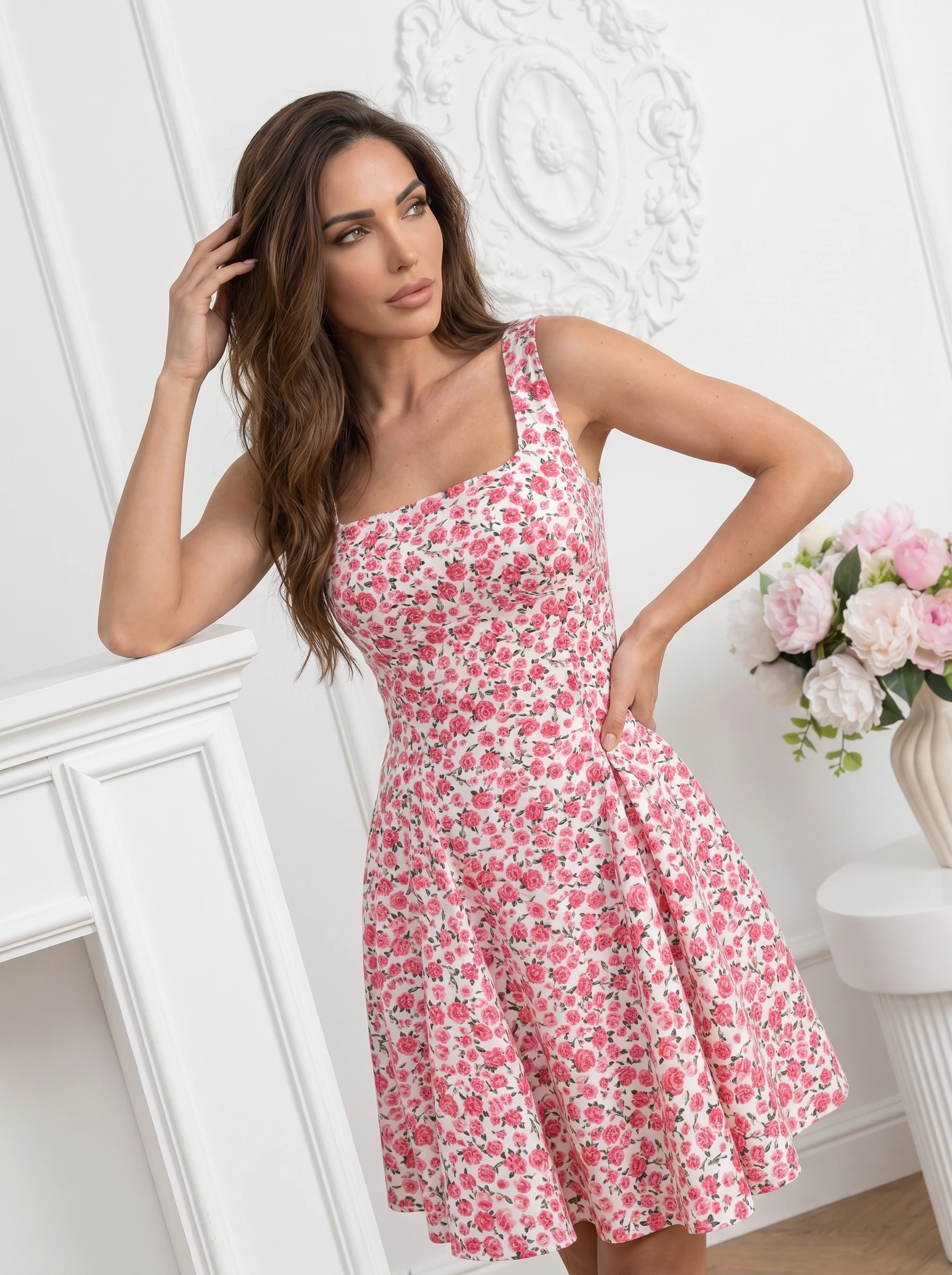 Rochie scurta cu imprimeu floral...