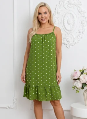 Rochie scurta din vascoza verde ...