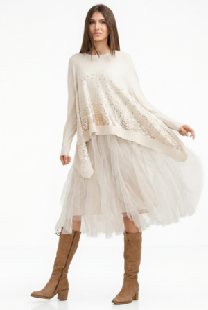 Rochie suprapusa din tulle plisat