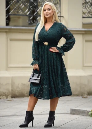Rochie verde eleganta din dantel...