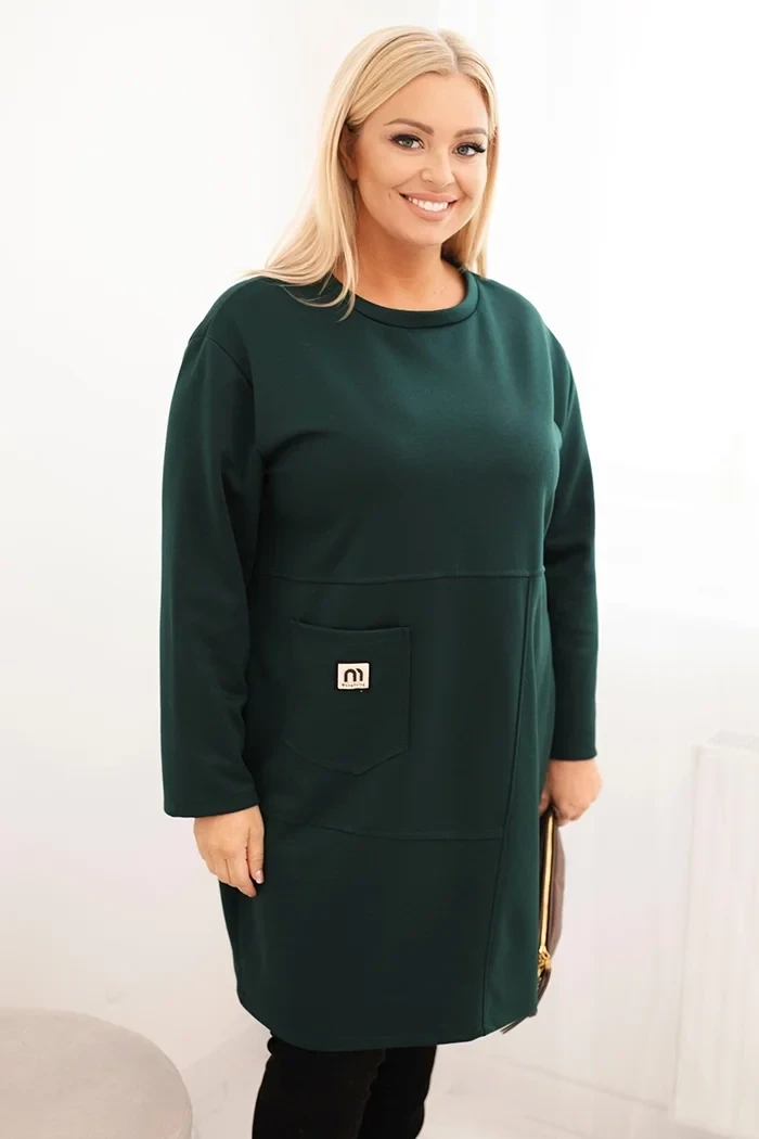 Rochie verde marime mare cu croi...