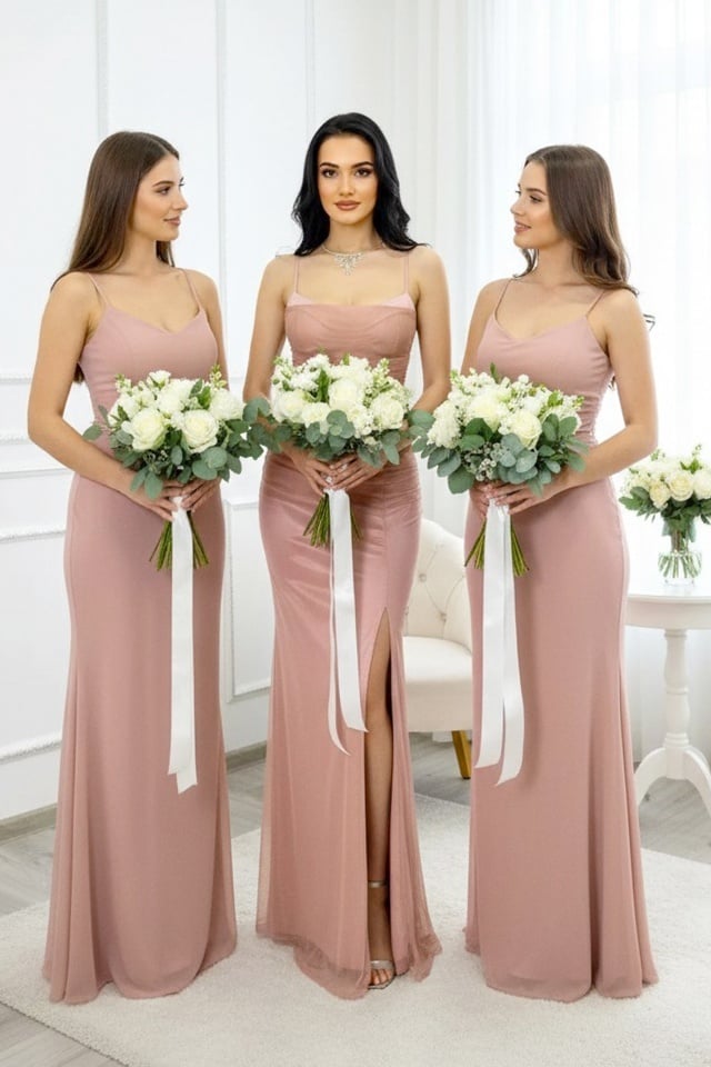 Set 4x Rochie lunga satinata MaryVelle