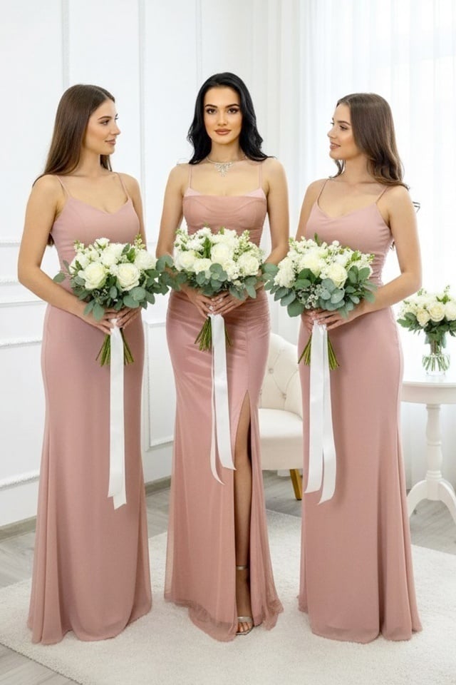 Set 5x Rochie lunga satinata MaryVelle