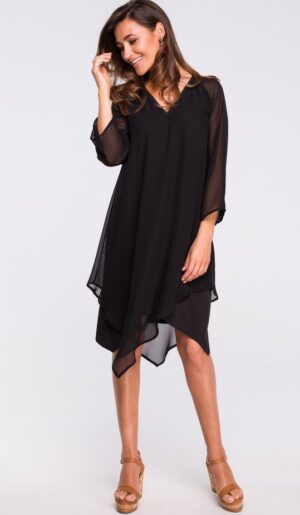 Rochie de ocazie lejera eleganta neagra din voal Nairi