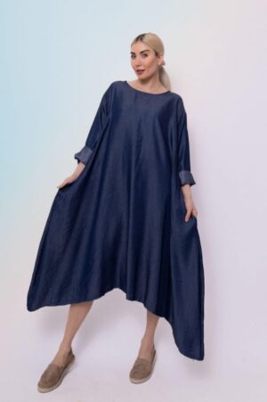 Rochie imitatie denim asimetrica