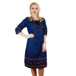 Rochie Traditionala din denim Sara