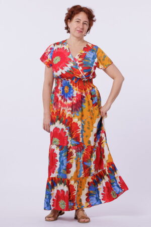 Rochie cu talia evidentiata si bust petrecut