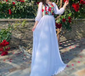 Rochie Eleganta cu motive stilizate florale Viviana 2