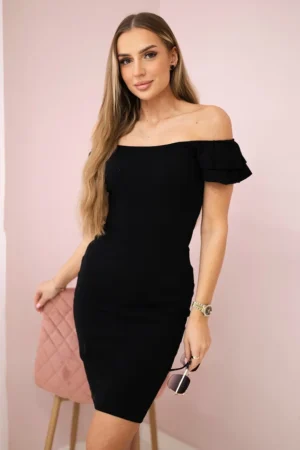 Rochie texturata cu croi mulat s...