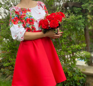 Rochie Traditionala stilizata cu maci 14