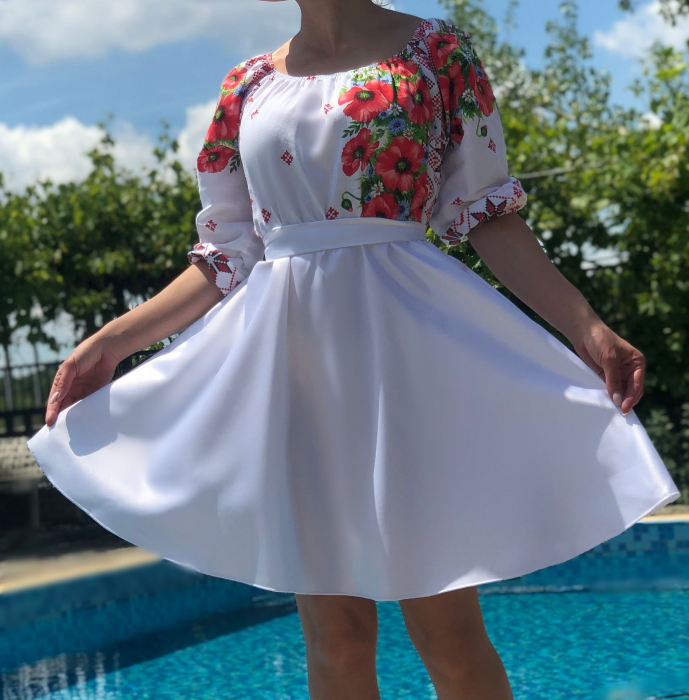 Rochie Traditionala stilizata cu maci 20