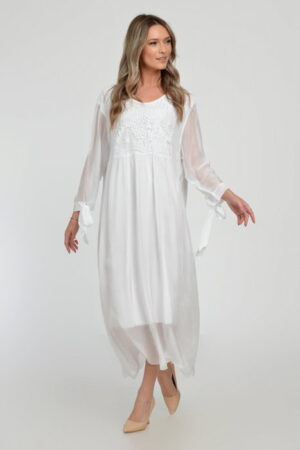 Rochie alba lunga