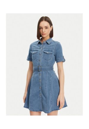 Rochie  model 993 DENIM albastru - bumbac - poliester - Albastru