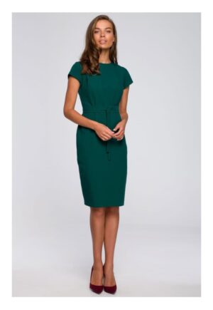 Rochie creion cu cusaturi - verde -