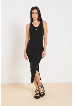 Rochie cu croiala bodycon si slit lateral Nalimera - Alb/Negru