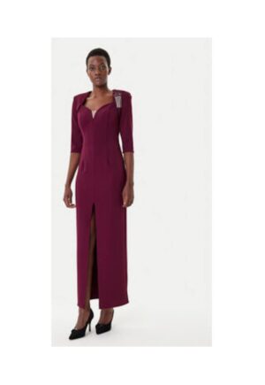 Rochie de seara -  bordeaux - poliester - elastan -