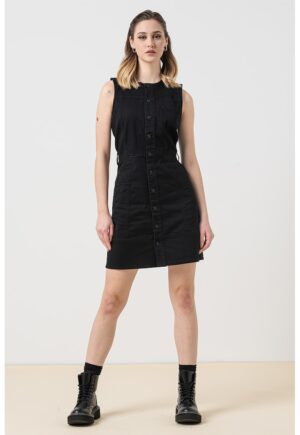 Rochie mini cu nasturi - Negru