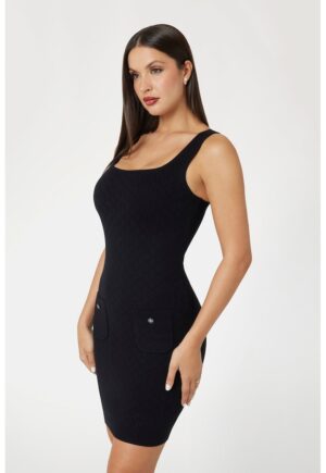 Rochie scurta cu croiala cambrata - Negru stins