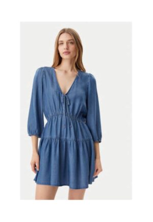 Rochie de zi Dama - Albastru - 100% lyocell -