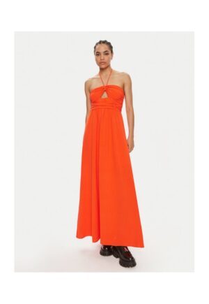 Rochie dama - 304354434 - Poliester - Portocaliu - Portocaliu