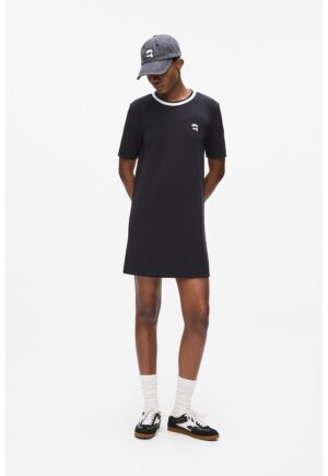 Rochie mini cu detaliu logo - Alb/Negru