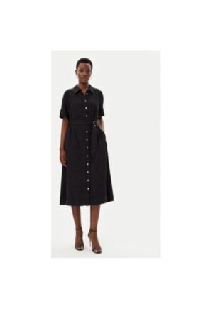 Camasa stil rochie dama 13002000 - Viscoza/Poliester - Negru - Negru