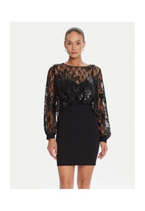 Rochie cocktail Dama - negru - 95% poliester - 5% elastan