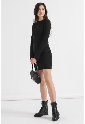 Rochie scurta cu croiala cambrata - Negru
