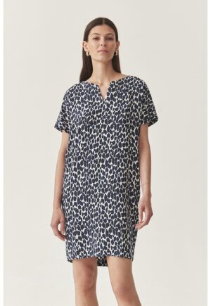 Rochie lejera cu animal print - Alb/Albastru ultramarin