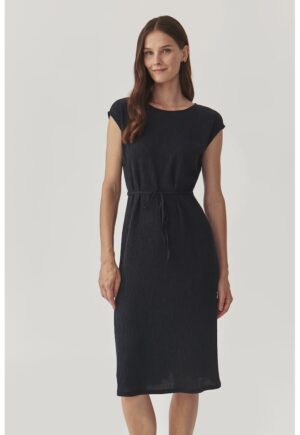 Rochie midi evazata din amestec de lyocell Tabi - Negru