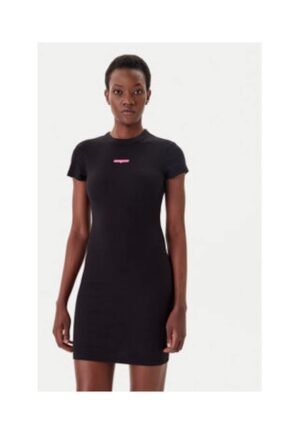 Rochie casual Dama -  negru - bumbac-elastan