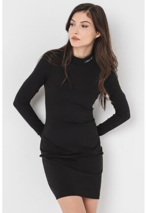 Rochie scurta cu guler scurt - Negru