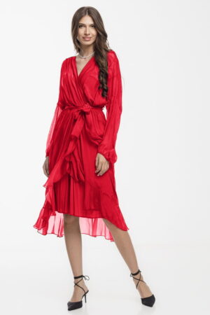 Rochie eleganta din matase si vascoza